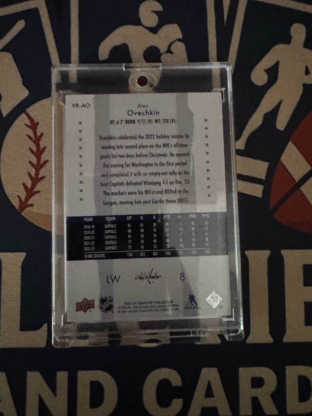 2023-24 Upper Deck Ice Exquisite Collection Alex Ovechkin 022/299 #VR-AO