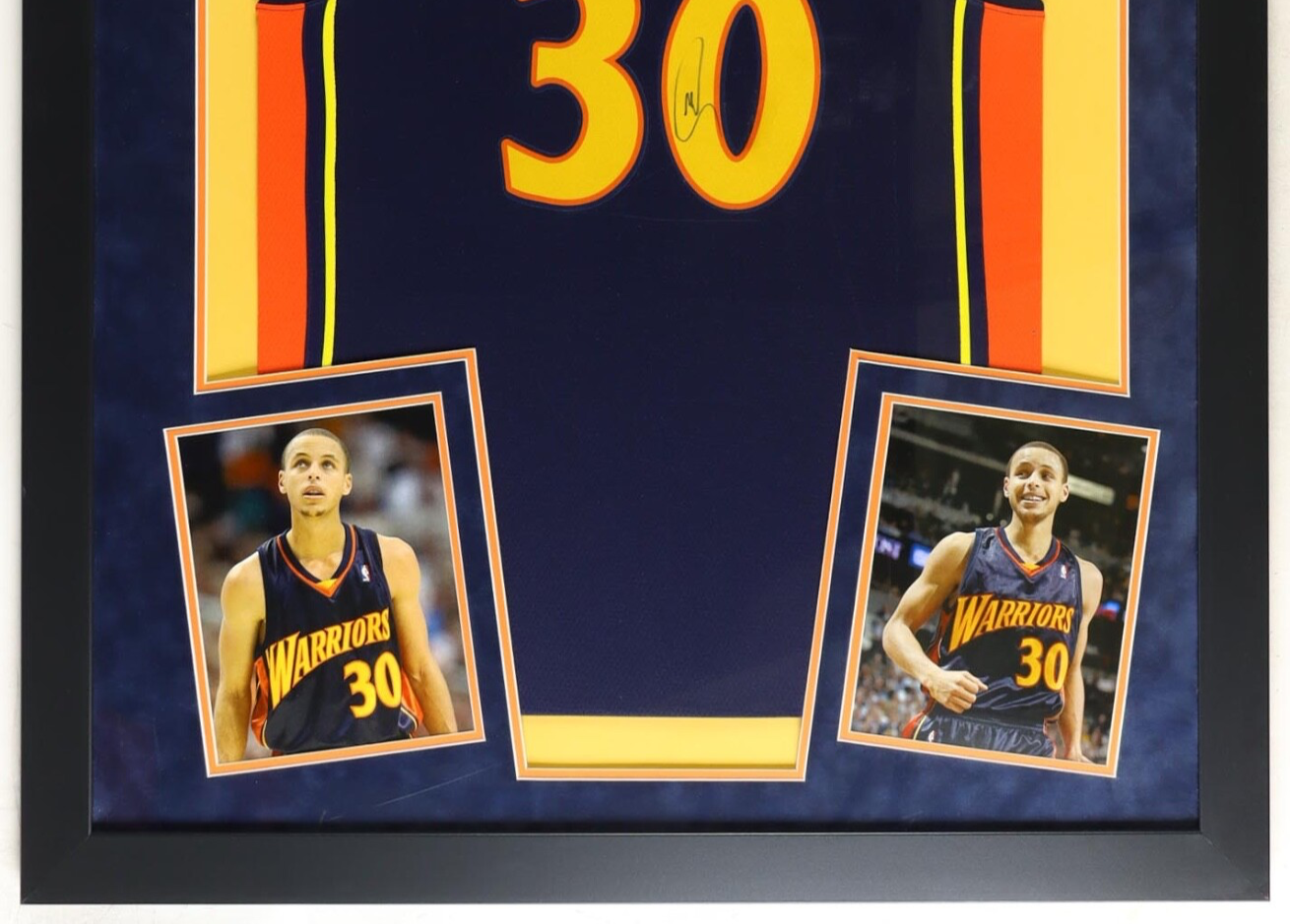 Stephen Curry Signed & Framed Warriors LED Backlit Jersey Display (PSA)