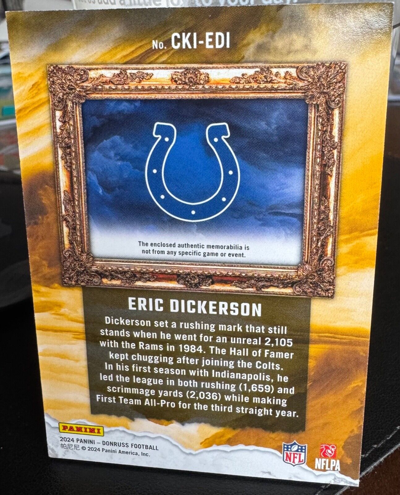 2024 Donruss Canton Kings Eric Dickerson Jersey Patch 344/425!!! HOF