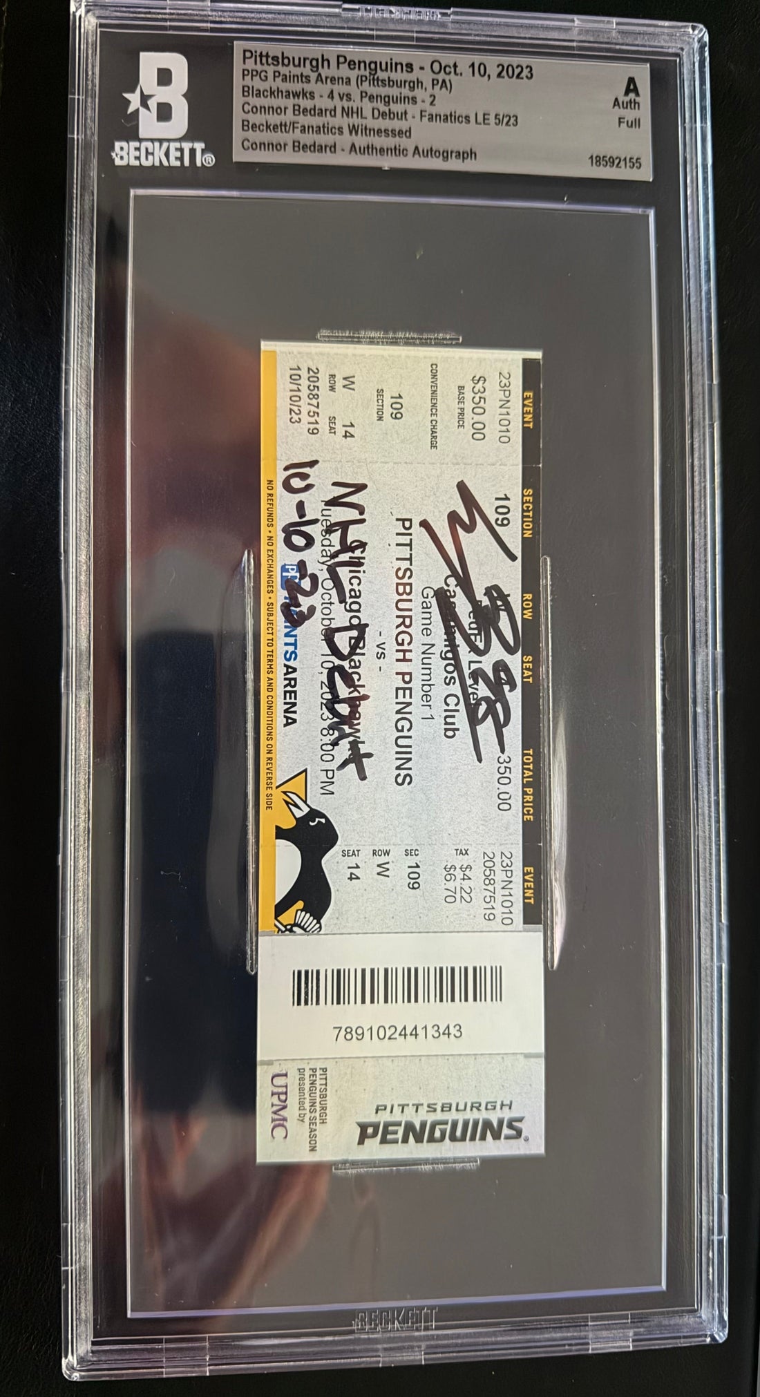The Holy Grail of Modern Hockey Collectibles: Connor Bedard’s NHL Debut Ticket