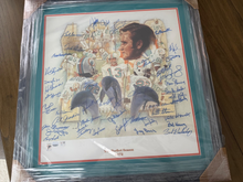1972 Dolphins Perfect Season Multi signed Lithograph 24x24 Framed Fanatics COA