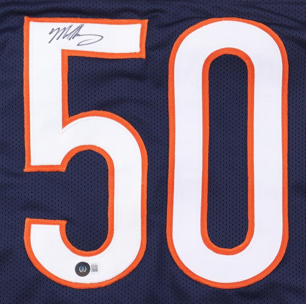 Mike Singletary Signed Auto Custom Chicago Bears Jersey Beckett Witness BAS COA