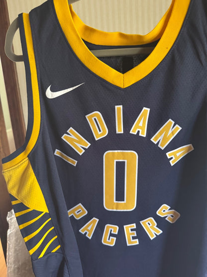 Tyrese Haliburton Signed Jersey – 5/27/25 Playoff Hist 35/15/12/0 Triple Double