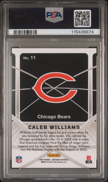 2024 Obsidian Atomic Initials Caleb Williams Orange Mosaic (RC) PSA 9 LOW POP