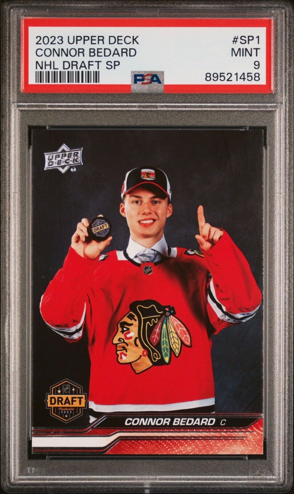 2023-24 Upper Deck Connor Bedard #SP-1 NHL Draft SP PSA 9