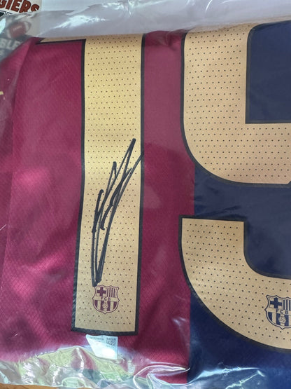 Lamine Yamal FC Barcelona Signed 2024-25 Red and Blue Long Sleeve Nike Jersey