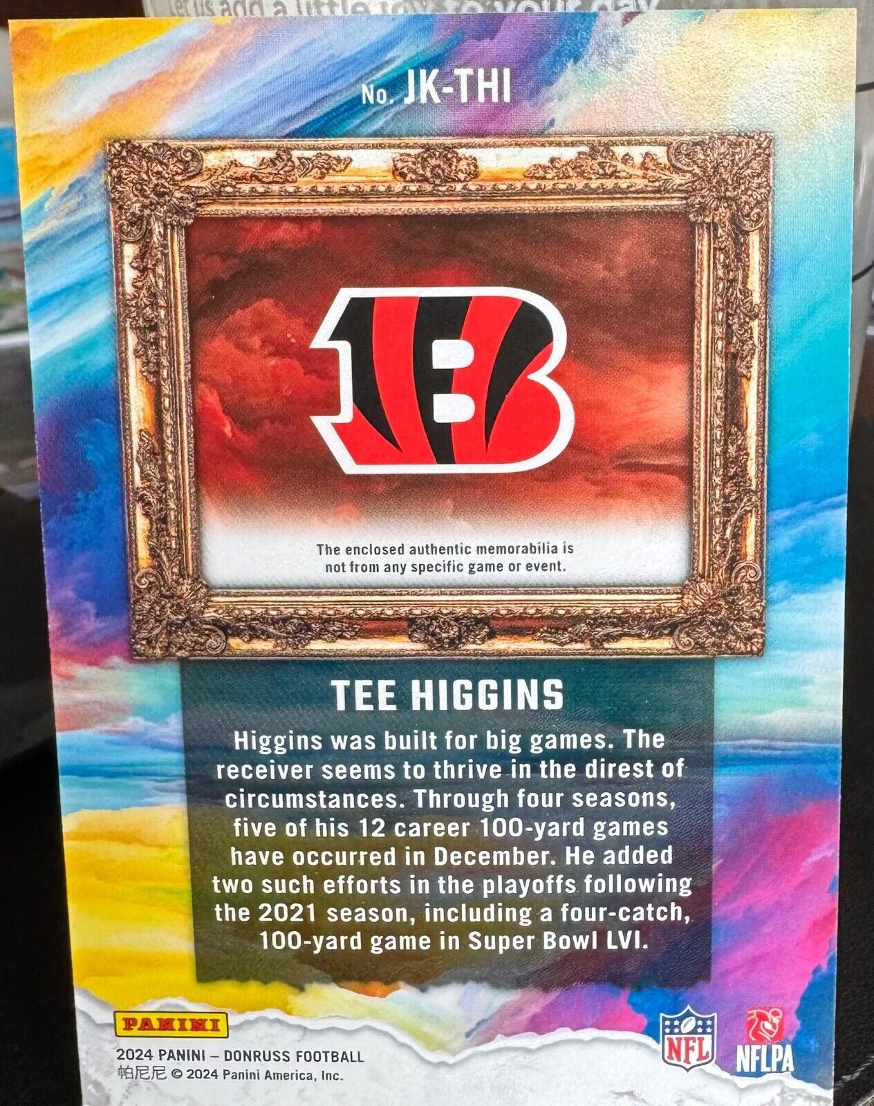 2024 Donruss Jersey Kings Tee Higgins 001/425!!! Jersey