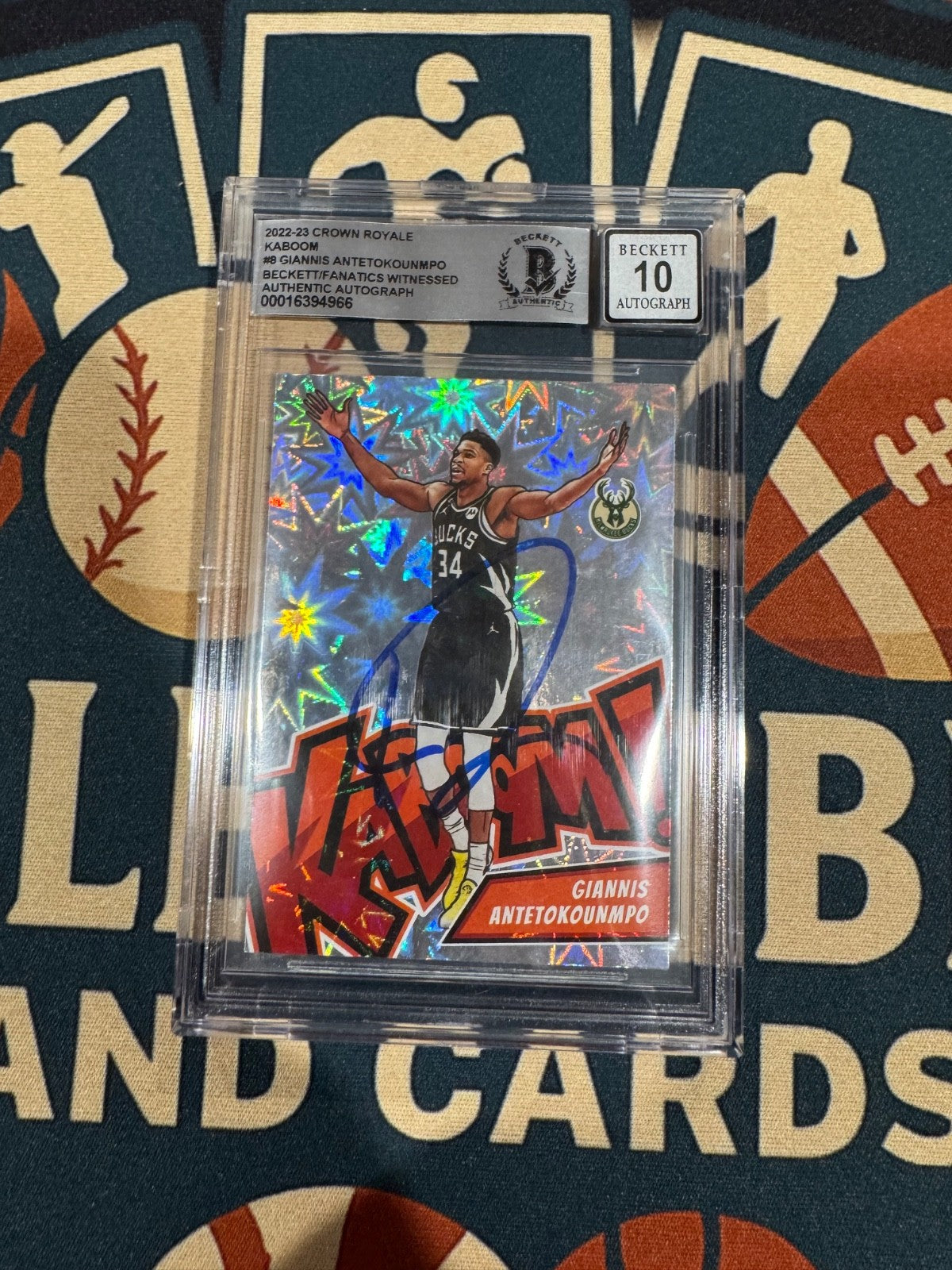 Giannis Antetokounmpo Autographed 2022 Crown Royale Kaboom! – Beckett Auto 10