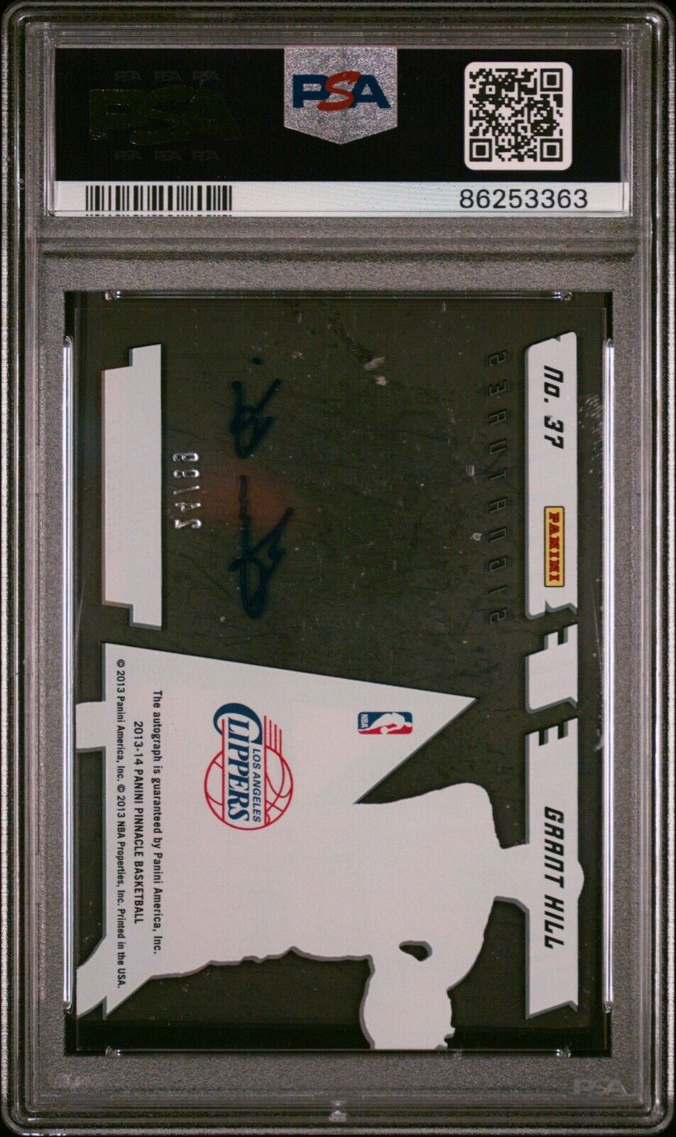 2013 GRANT HILL PANINI PINNACLE PINNACLE OF SUCCESS AUTOGRAPHS 24/99 PSA 8