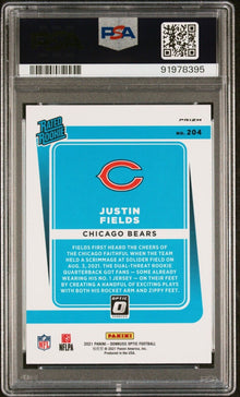 2021 PANINI DONRUSS OPTIC PINK #204 JUSTIN FIELDS PSA 8