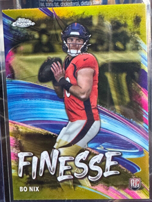2024 Topps Chrome Bo Nix Finesse Gold 58/75 Broncos RC