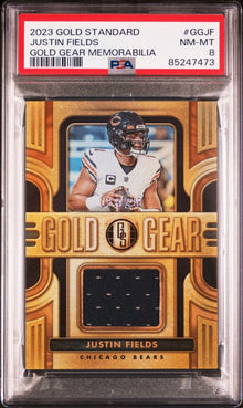 2023 Panini Gold Standard  Gold Gear Justin Fields 183/299 PSA 8 Pop 1