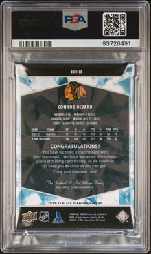2023 UPPER DECK RARE Connor Bedard BLACK DIAMOND Rookie QUAD-EMERALD [#3/10] SSP