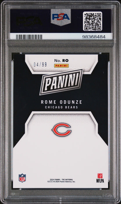 2024 Panini National Rome Odunze Silver Pack Insert 4/99 PSA 8 None Higher Pop 6