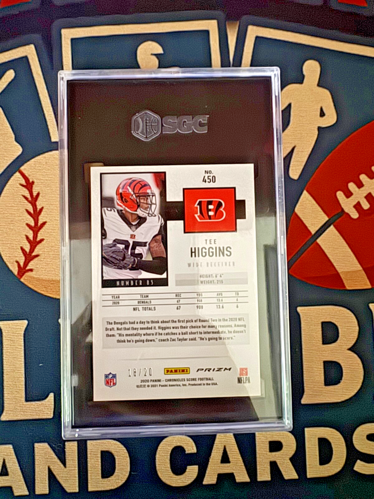 2020 Panini Chronicles Red Zone 18/20 Tee Higgins SGC 9.5 Bengals Rookie RC