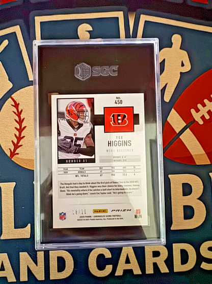 2020 Panini Chronicles Red Zone 18/20 Tee Higgins SGC 9.5 Bengals Rookie RC