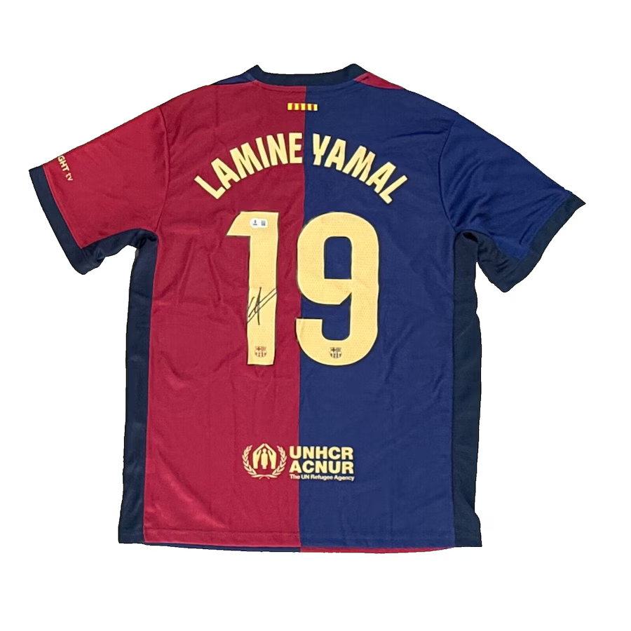 FC Barcelona Lamine Yamal Signed Soccer Jersey BAS Beckett Witnessed