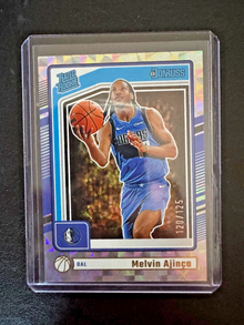 2024-25 Panini Donruss Winter #238 Melvin Ajinca Insert RC Mavericks 120/125