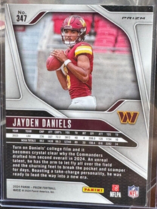 2024 Panini Prizm - Rookies Orange Lazer Prizm #347 Jayden Daniels (RC)