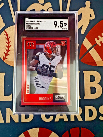 2020 Panini Chronicles Red Zone 18/20 Tee Higgins SGC 9.5 Bengals Rookie RC