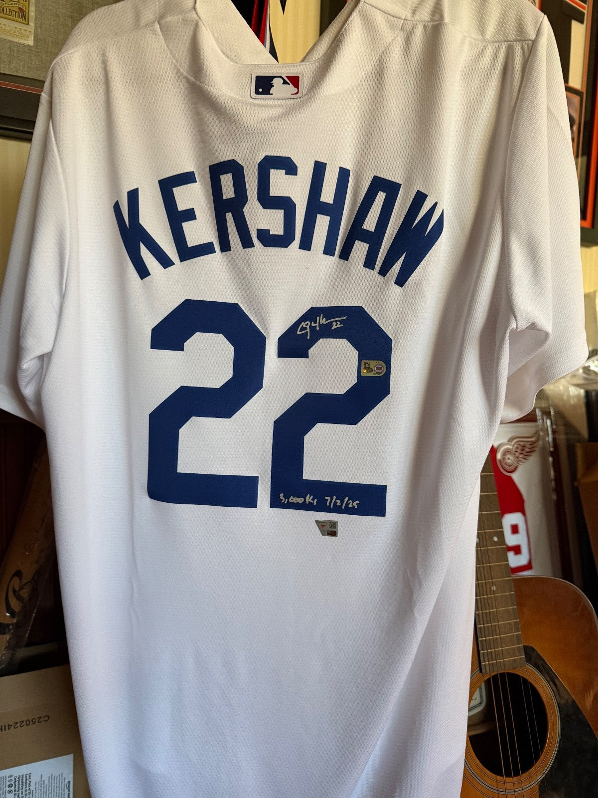 Clayton Kershaw Autographed Dodgers Jersey – 3,000 Strikeouts 7/2/25 – Fanatics