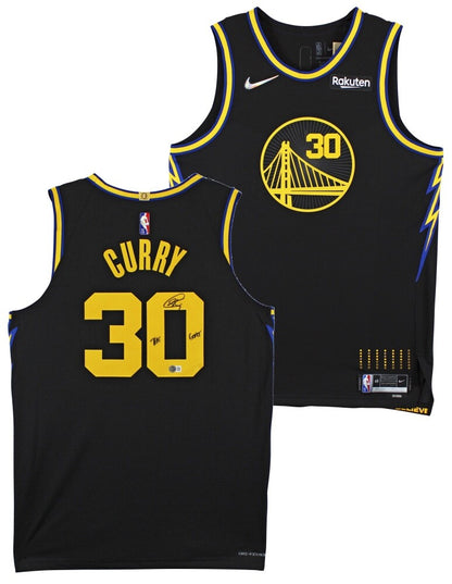Stephen Curry Signed Warriors Nike Jersey Inscribed "The Goat" (Beckett)