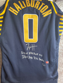 Tyrese Haliburton Signed Jersey – 5/27/25 Playoff Hist 35/15/12/0 Triple Double