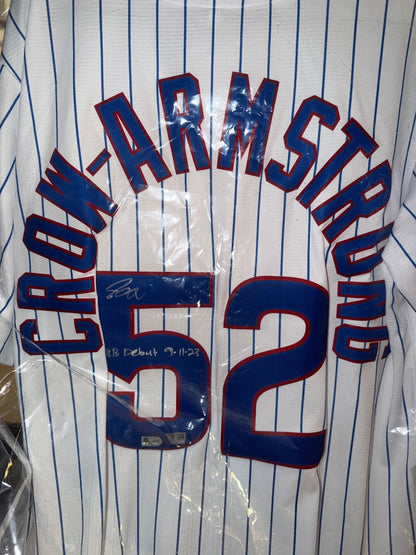 Pete Crow-Armstrong Signed Chicago Cubs Jersey #52 Rookie MLB Debut Inscribed