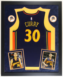 Stephen Curry Signed & Framed Warriors LED Backlit Jersey Display (PSA)