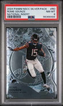 2024 Panini National Rome Odunze Silver Pack Insert 4/99 PSA 8 None Higher Pop 6