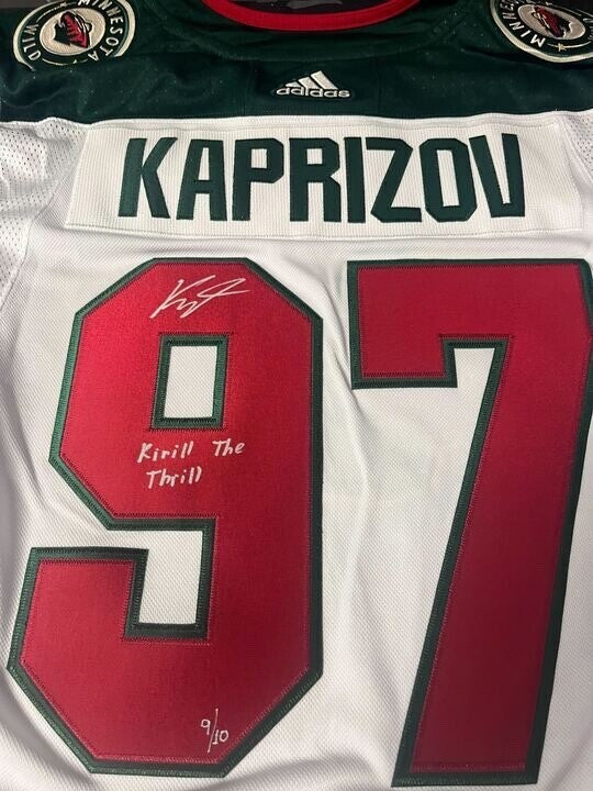 Kirill Kaprizov Signed & Inscribed Wild Jersey Limited to 10 Fanatics Authentic