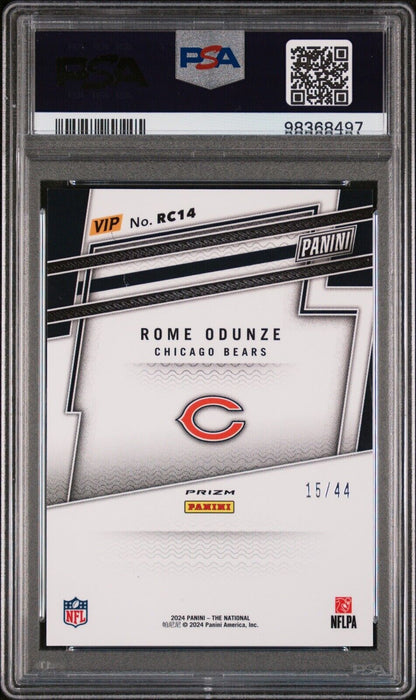 2024 NATIONAL ROME ODUNZE VIP GOLD ROOKIES |  #15/44 PSA 8 (RC) JERSEY MATCH