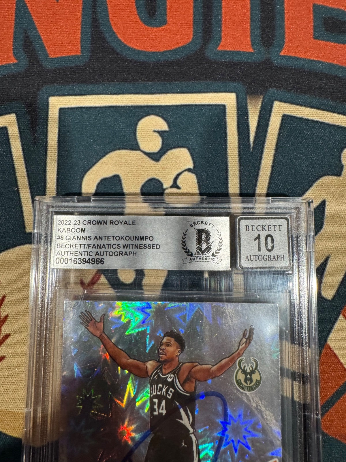 Giannis Antetokounmpo Autographed 2022 Crown Royale Kaboom! – Beckett Auto 10