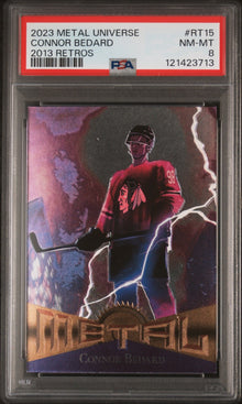 2023-24 Skybox Metal Universe 2013 Retro Connor Bedard RC RARE LOW POP PSA 8