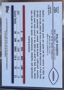 2024 Topps Chrome Malik Nabers Refractor RC 205