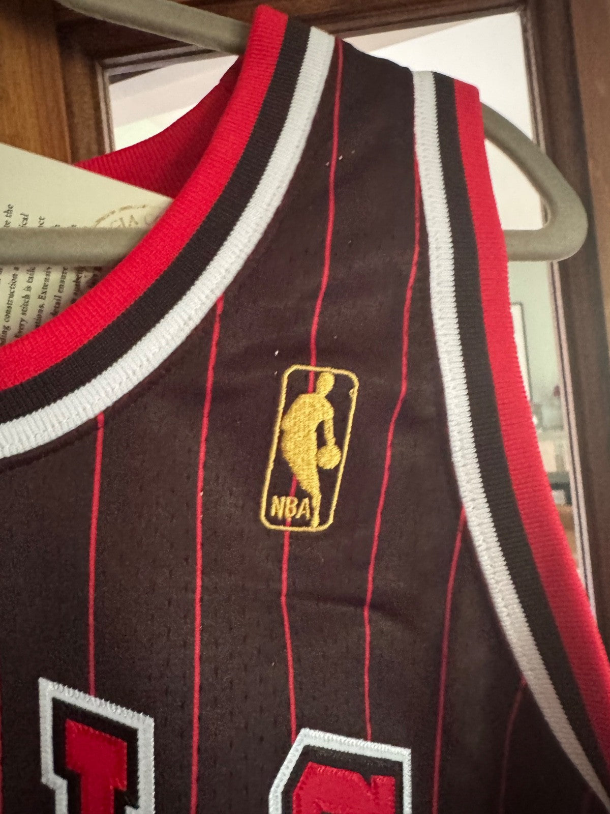 Dennis Rodman Chicago Bulls Autographed Black Pinstripe Mitchell & Ness 1996-97