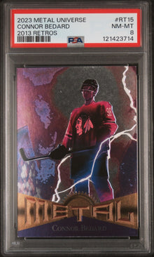 2023-24 Skybox Metal Universe 2013 Retro Connor Bedard RC RARE LOW POP PSA 8