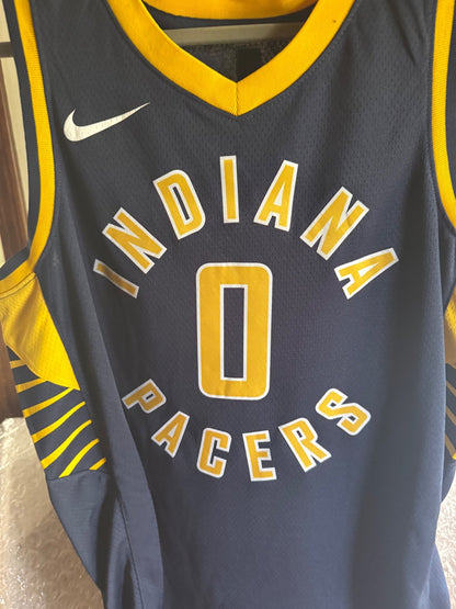 Tyrese Haliburton Signed Jersey – 5/27/25 Playoff Hist 35/15/12/0 Triple Double