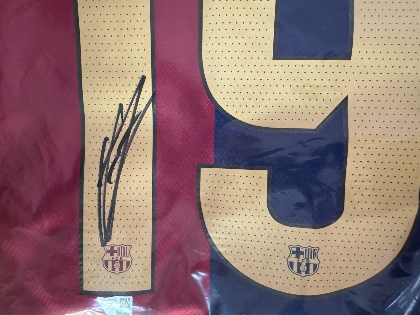 Lamine Yamal FC Barcelona Signed 2024-25 Red and Blue Long Sleeve Nike Jersey