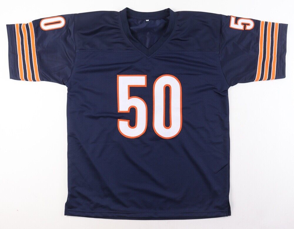 Mike Singletary Signed Auto Custom Chicago Bears Jersey Beckett Witness BAS COA