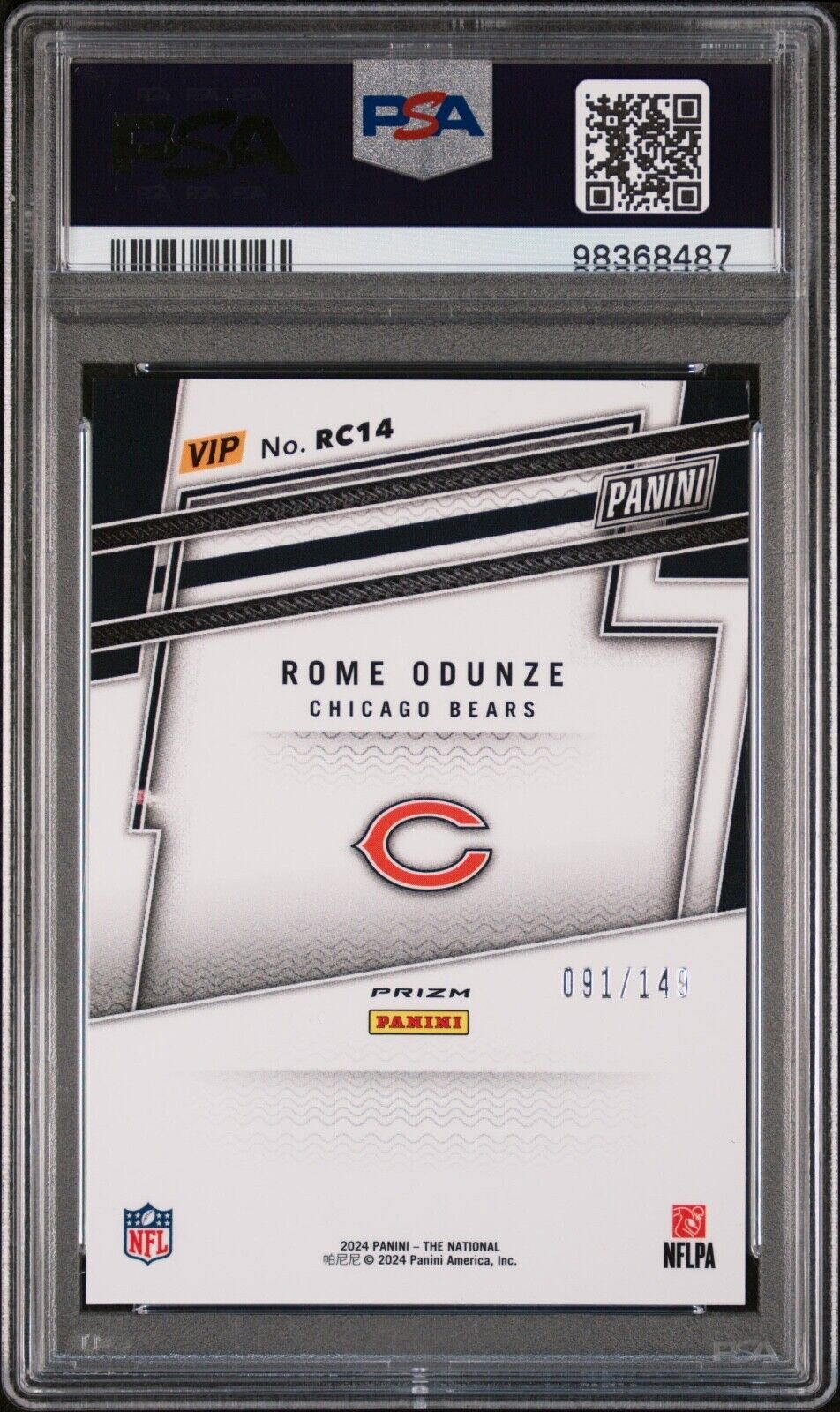 2024 NATIONAL ROME ODUNZE VIP ROOKIES RED SPARKLE |  #91/149 PSA 9 (RC)
