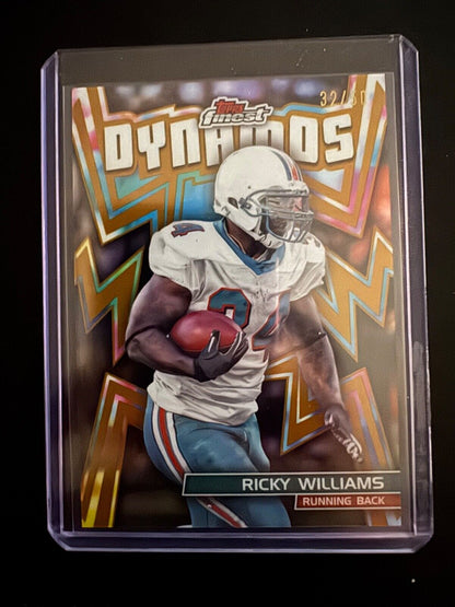 2024 Topps Finest Ricky Williams Dynamos Refractor #32/50 Dolphins