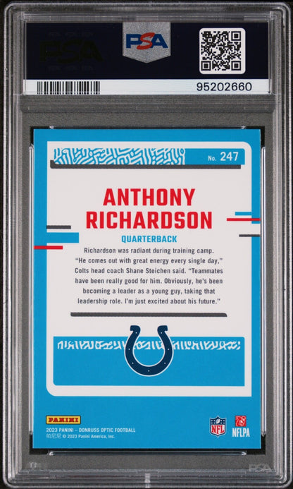 2023 Panini Donruss Optic - Rated Rookie Anthony Richardson #247  (RC) PSA 10