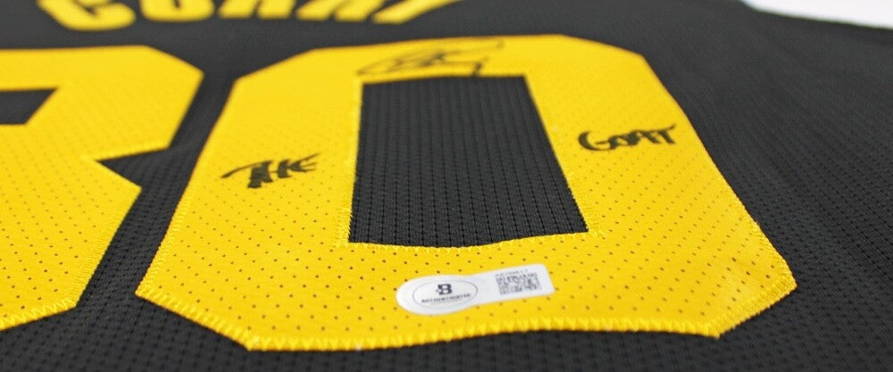 Stephen Curry Signed Warriors Nike Jersey Inscribed "The Goat" (Beckett)