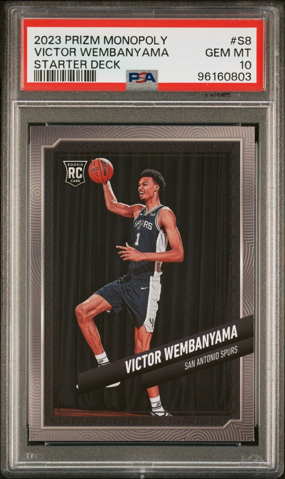 2023 Panini Prizm Monopoly Victor Wembanyama #S8 Starter Deck RC PSA 10 Gem Mint