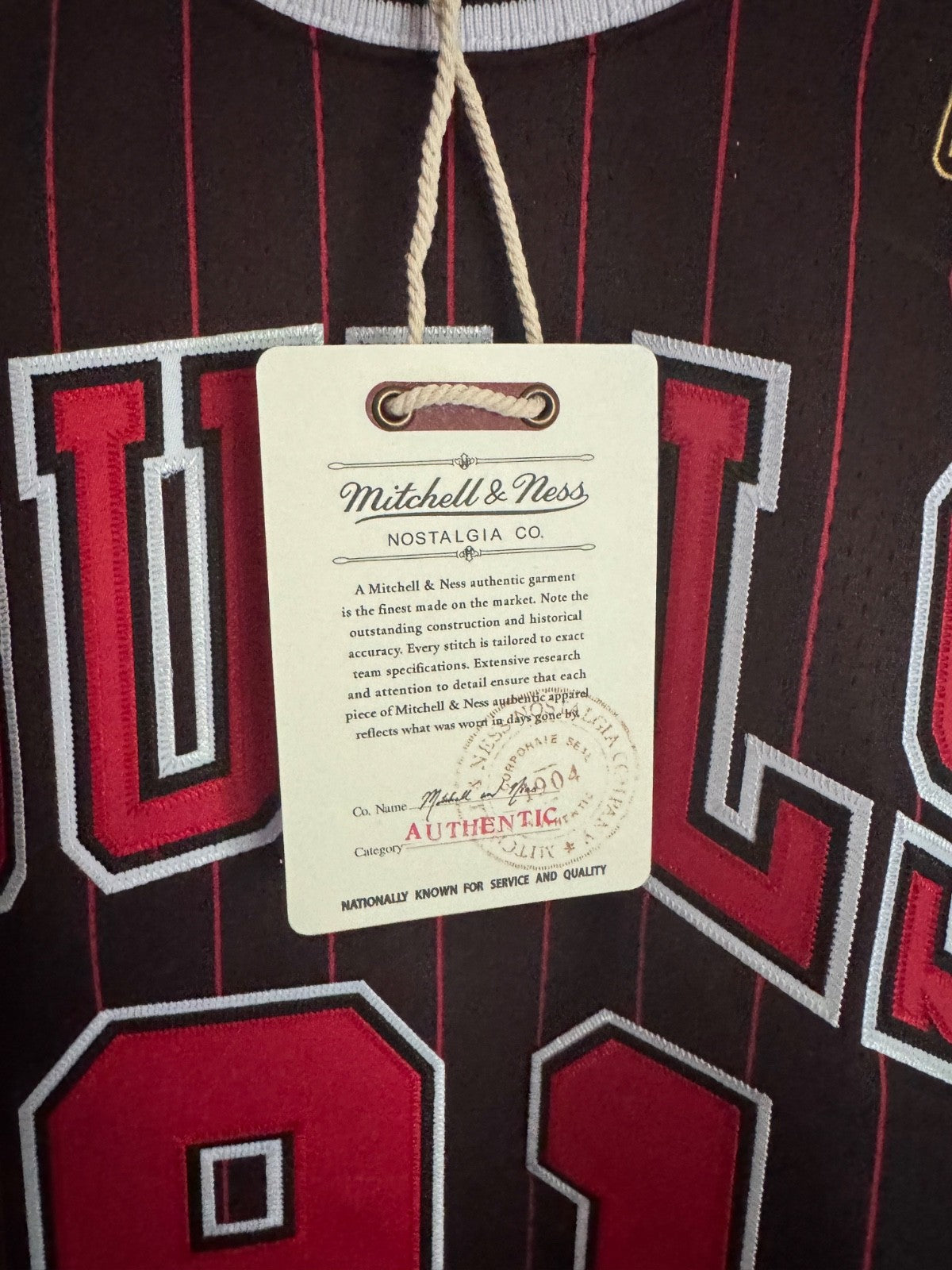 Dennis Rodman Chicago Bulls Autographed Black Pinstripe Mitchell & Ness 1996-97