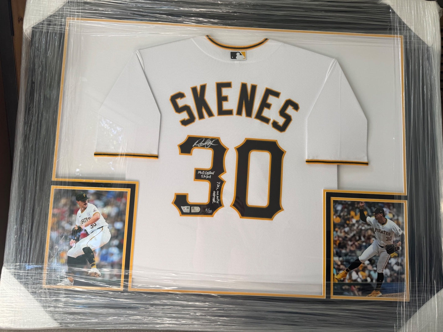 Paul Skenes Signed & Multi-Inscribed Authentic Framed Pirates Jersey Fanatics/25