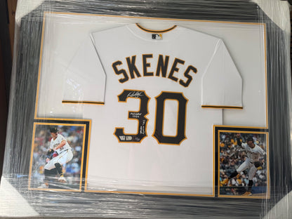 Paul Skenes Signed & Multi-Inscribed Authentic Framed Pirates Jersey Fanatics/25