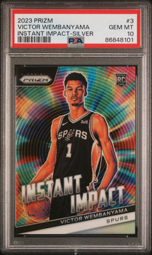 2023-24 Prizm Instant Impact Victor Wembanyama #3 Silver Prizm (RC) PSA 10