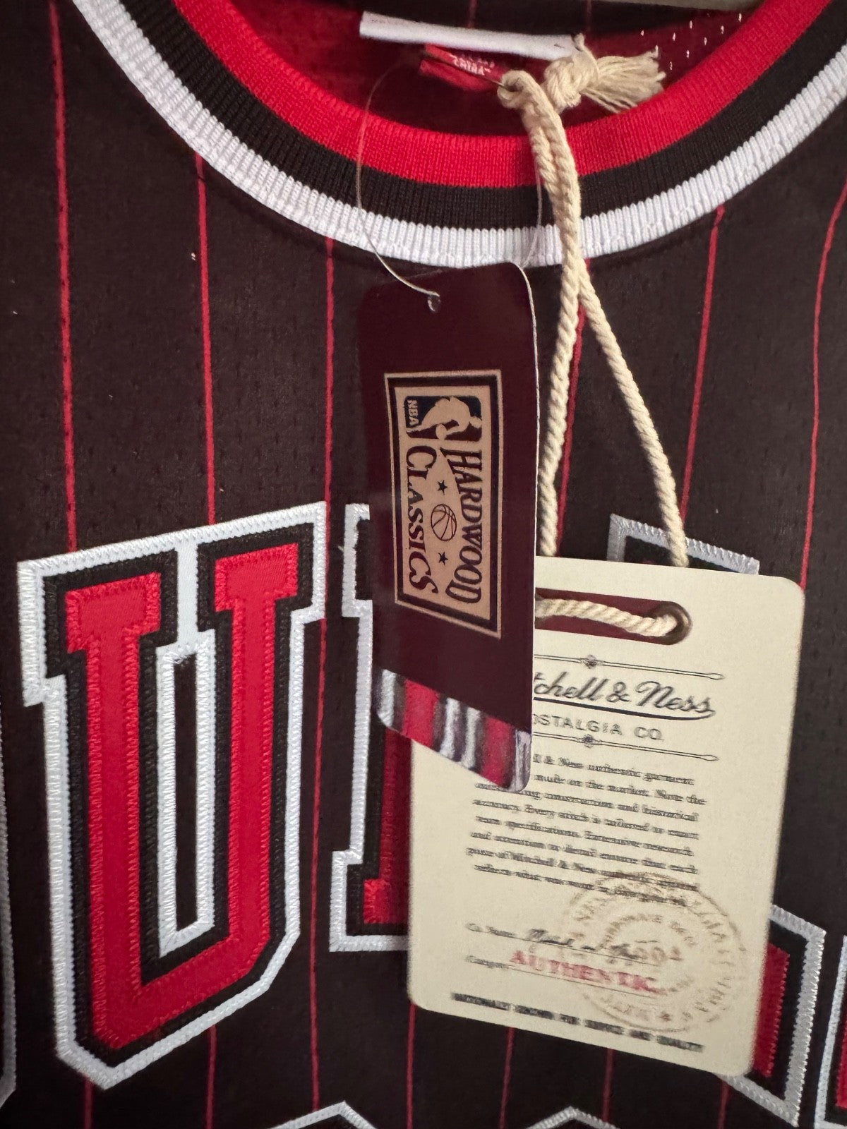 Dennis Rodman Chicago Bulls Autographed Black Pinstripe Mitchell & Ness 1996-97